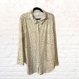 Animal Print Button down Valentina Top